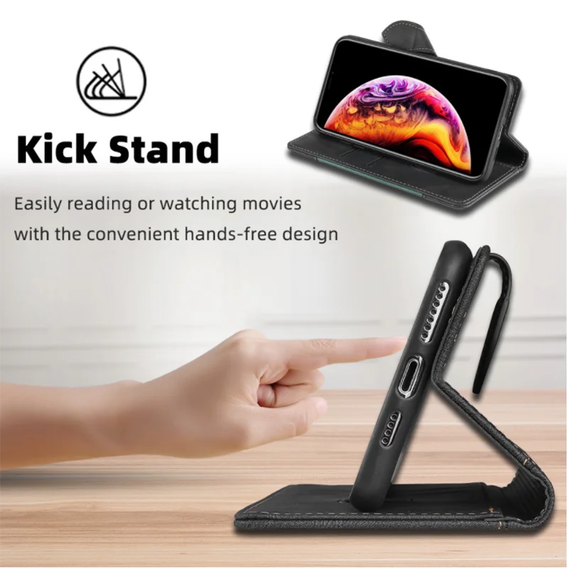 BowLift | Wallet Magnetic Flip Leather Case for iPhone