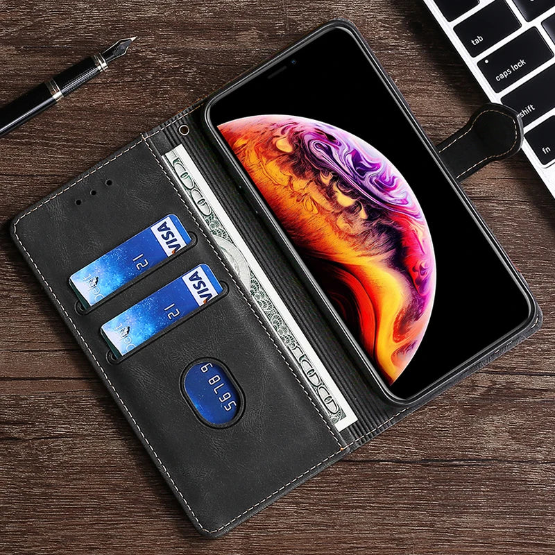 BowLift | Wallet Magnetic Flip Leather Case for iPhone