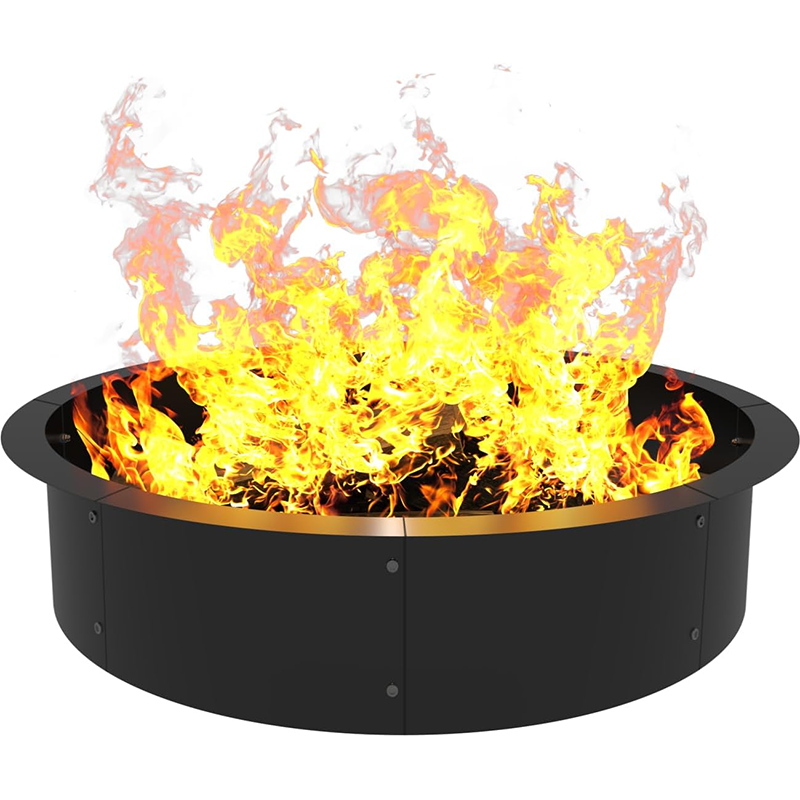 BowLift | Round Outdoor Charcoal Fire Pit Ring Insert 40 Inch OD, Heavy Duty Metal Steel DIY Fire Pit Liner Campfire Ring for Outdoor Wood Burning or Ground Burning