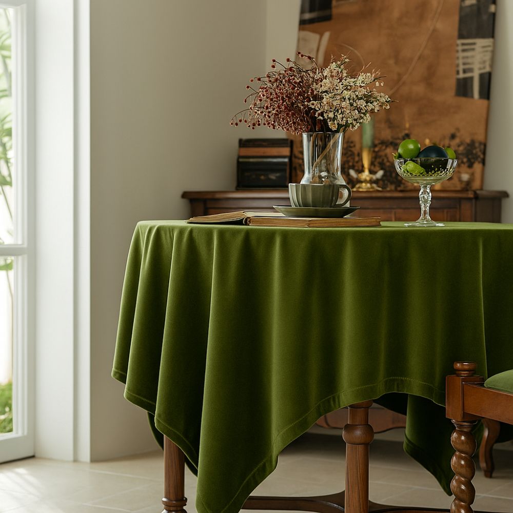 BowLift | Château Olive Velvet Tablecloth