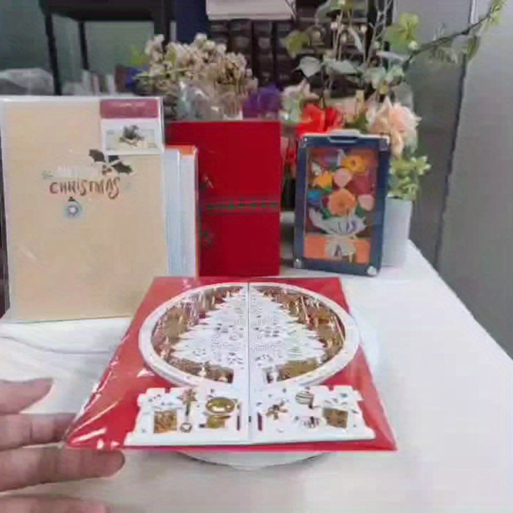 BowLift | Christmas Cards 3D Pop Up Laser Cut Tree Ornament Display