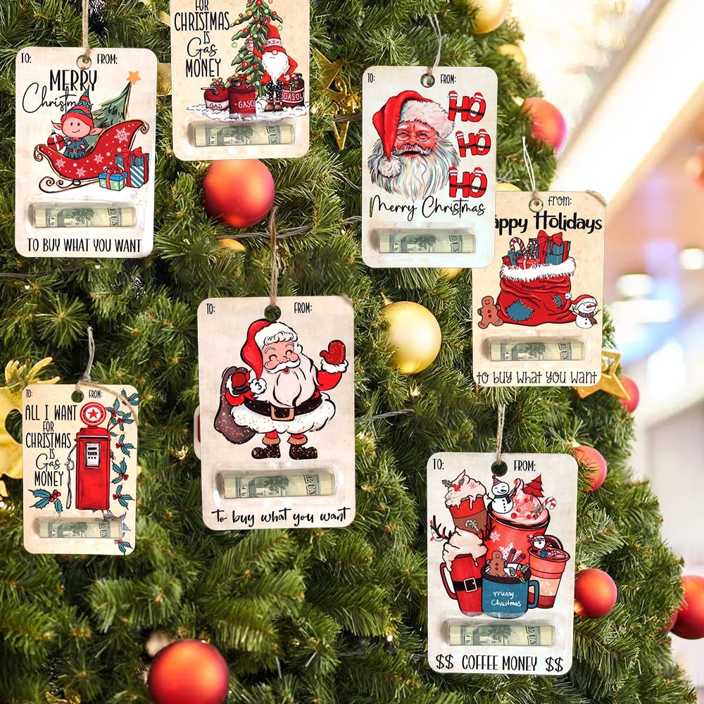 BowLift | Christmas Cards Wooden Money Holder Ornament Decoration