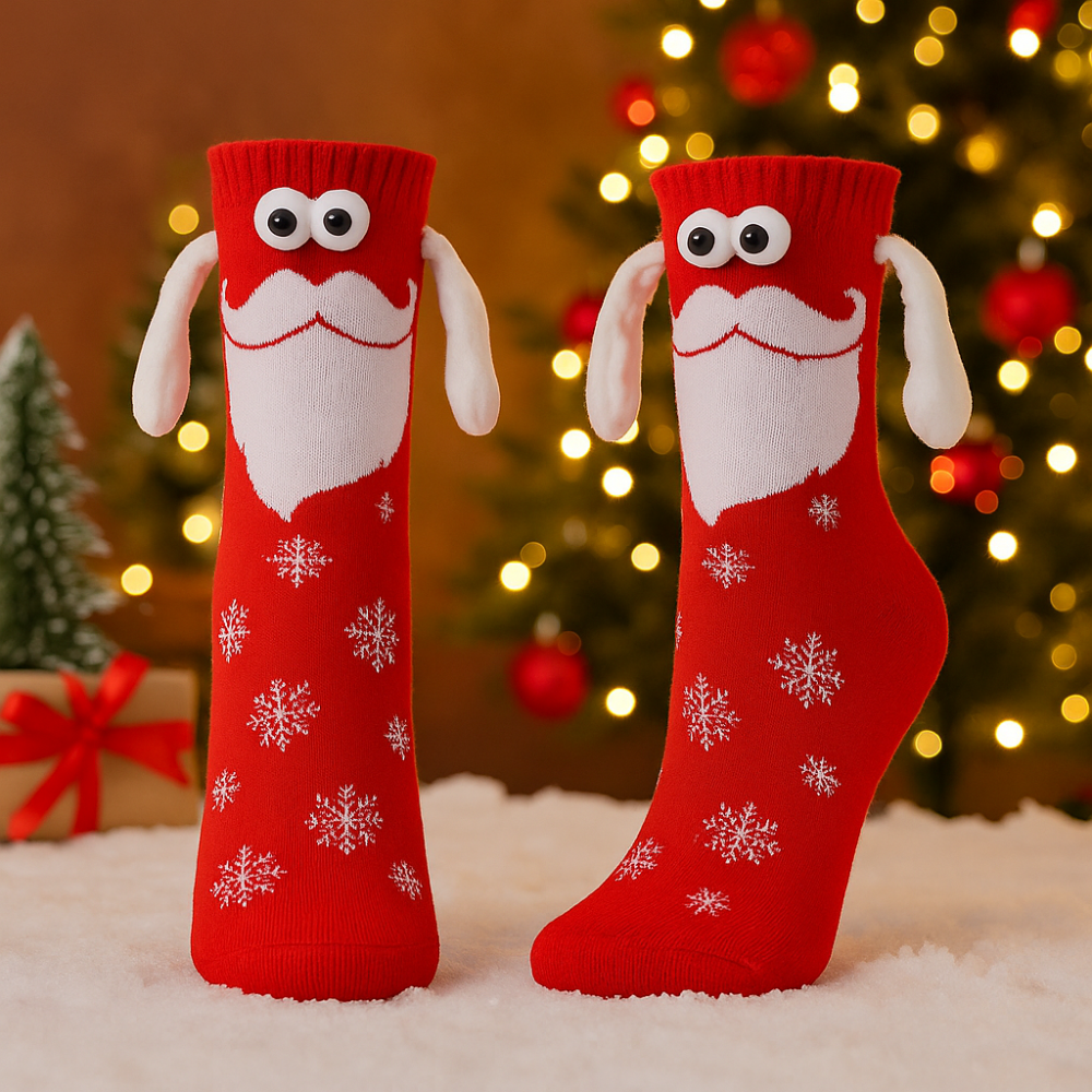 BowLift | Christmas Stockings Funny Socks Couple Hand-Holding Cozy Gift