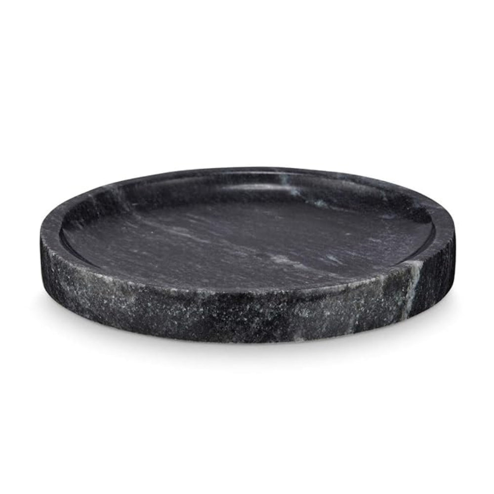 BowLift | Circular Black Marble Jewelry Tray