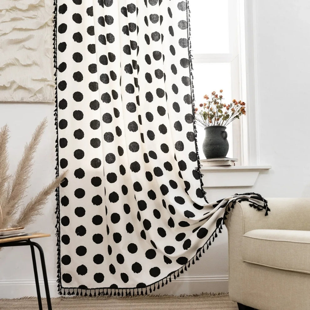 BowLift | Chic Polka Dot Tassel Window Curtain