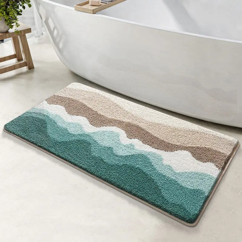 BowLift | Coastal Wave Pattern Non-Slip Bath Mat
