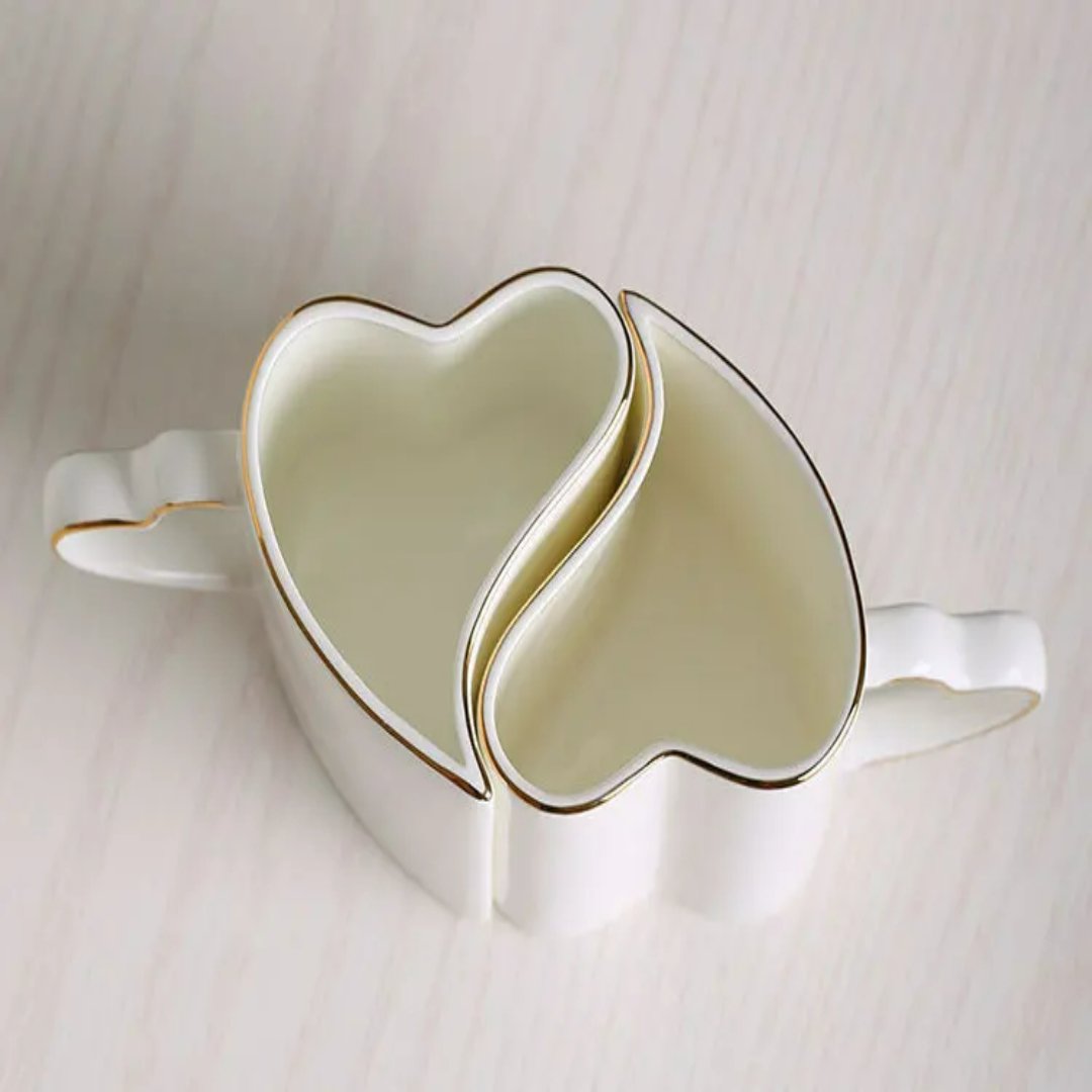 BowLift | 2pcs Valentines day Heart Shape Couple Mug