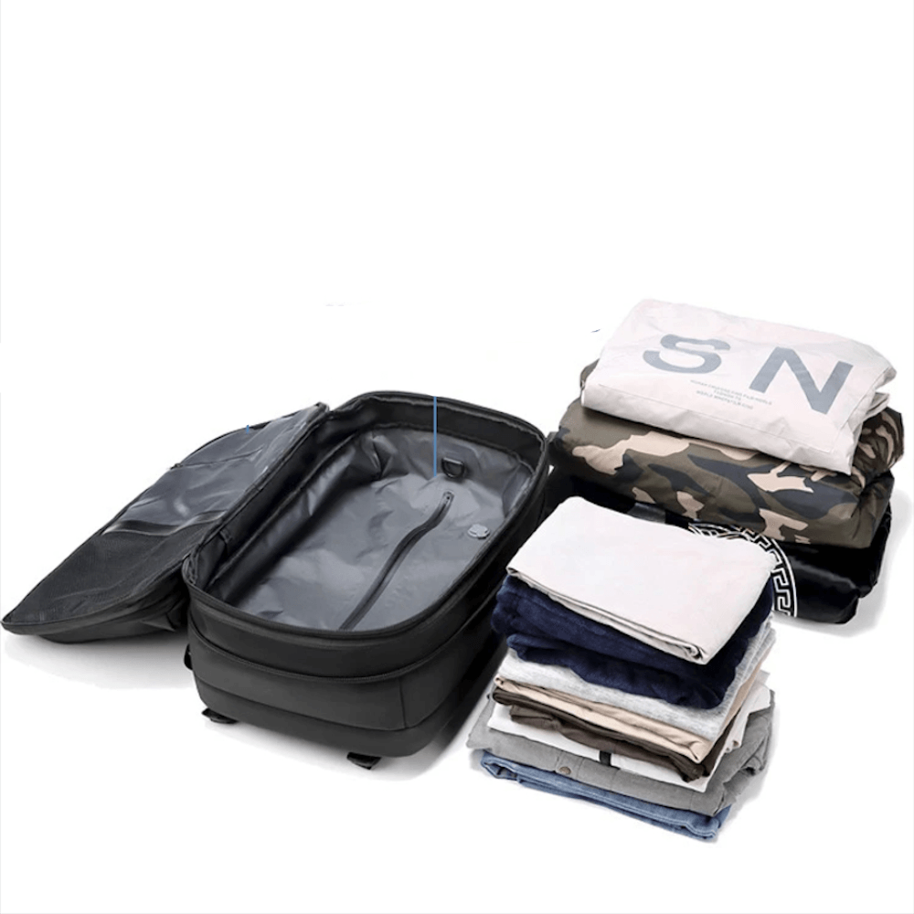 BowLift | CompriBag – Space-Saving Vacuum Travel Backpack with Expandable Capacity (25L–60L)