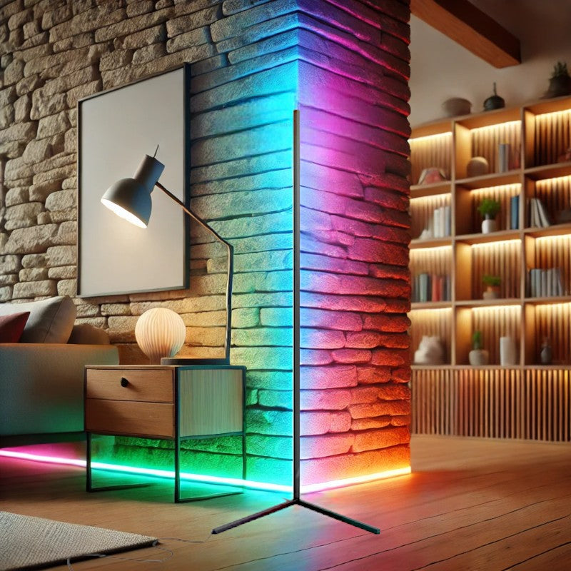 BowLift | Smart LED Color-Changing Corner Floor Lamp with Remote Control