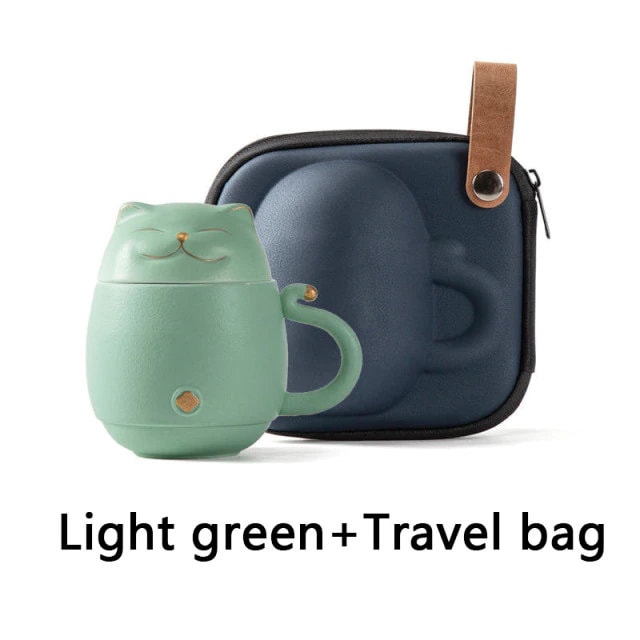 BowLift | Cute cat tea cup made of ceramic with strainer