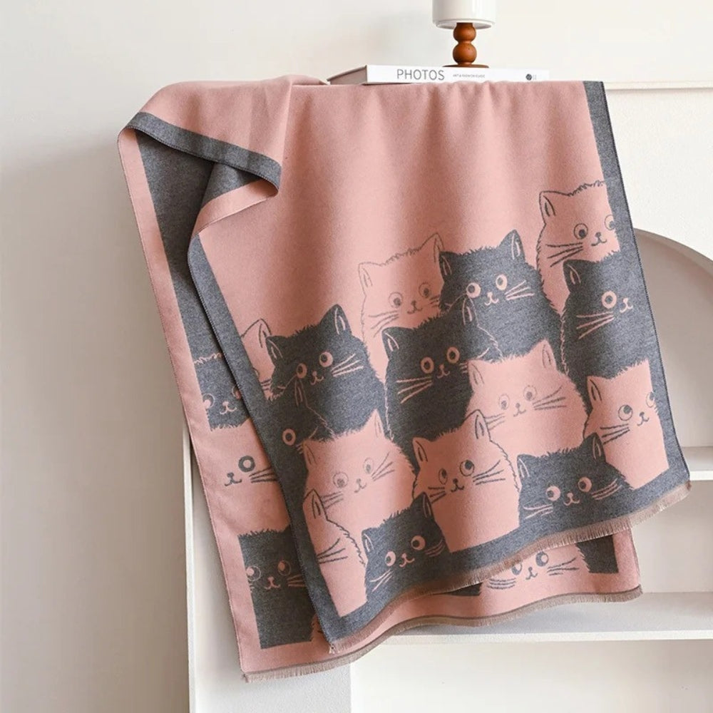 BowLift | Cute Cat Jacquard Winter Scarf