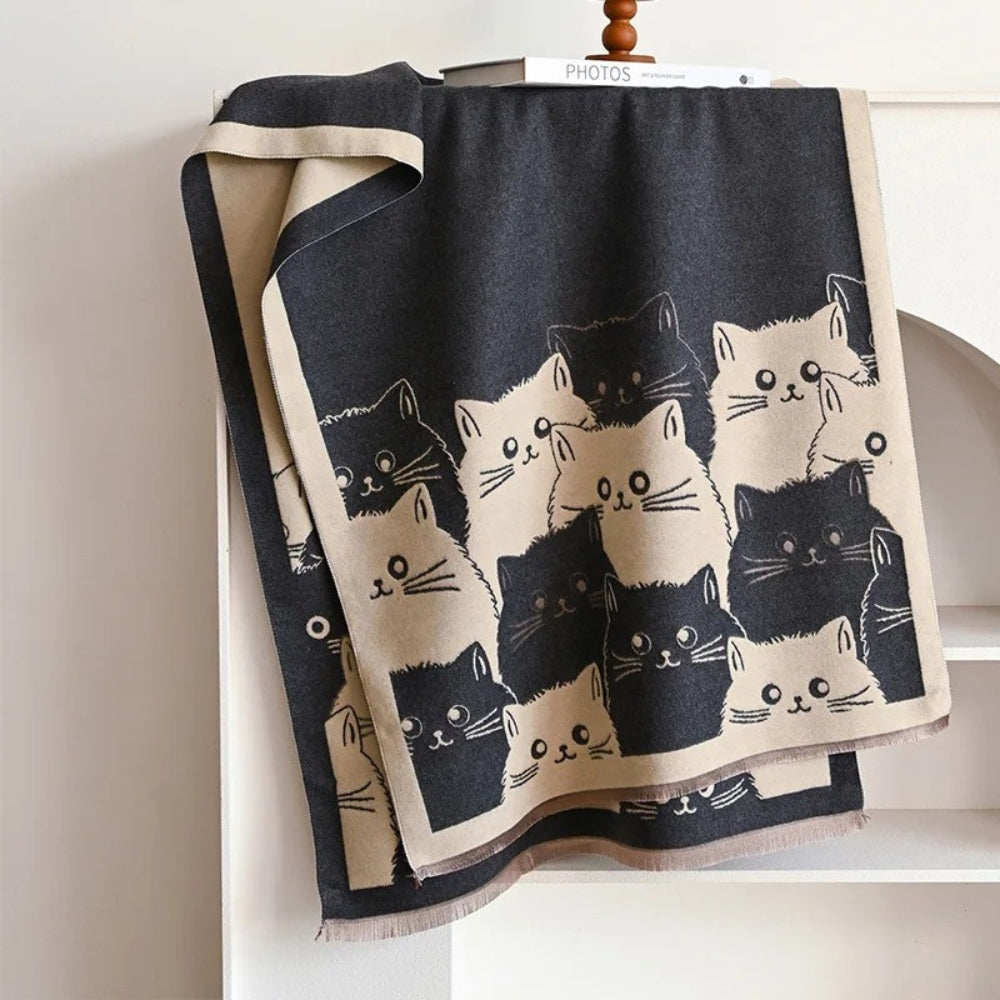 BowLift | Cute Cat Jacquard Winter Scarf