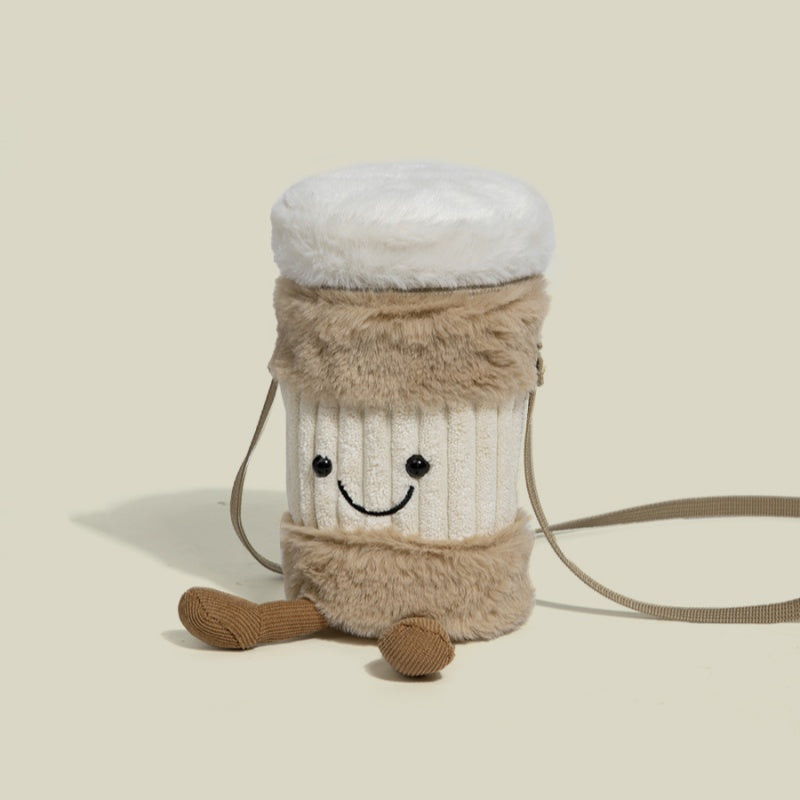 BowLift | Cute Happy Coffee Mug Holder Plush Bag