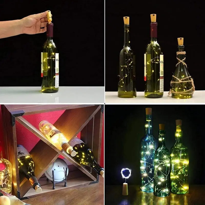 BowLift | DIY Bottle Light with Cork – 20 LED Light Chain for Bottles in Warm White
