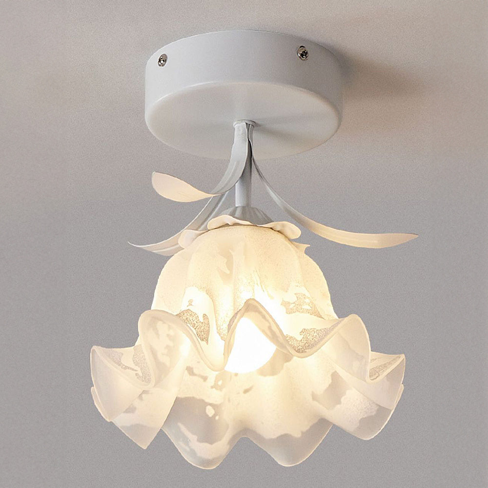 BowLift | Ceiling Light with Floral Glass Shade Design