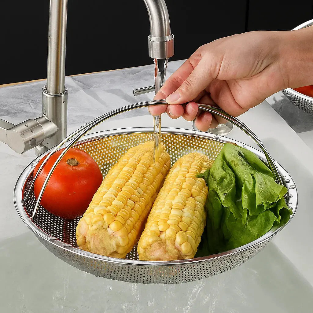 BowLift | Stainless steel steam insert with handle