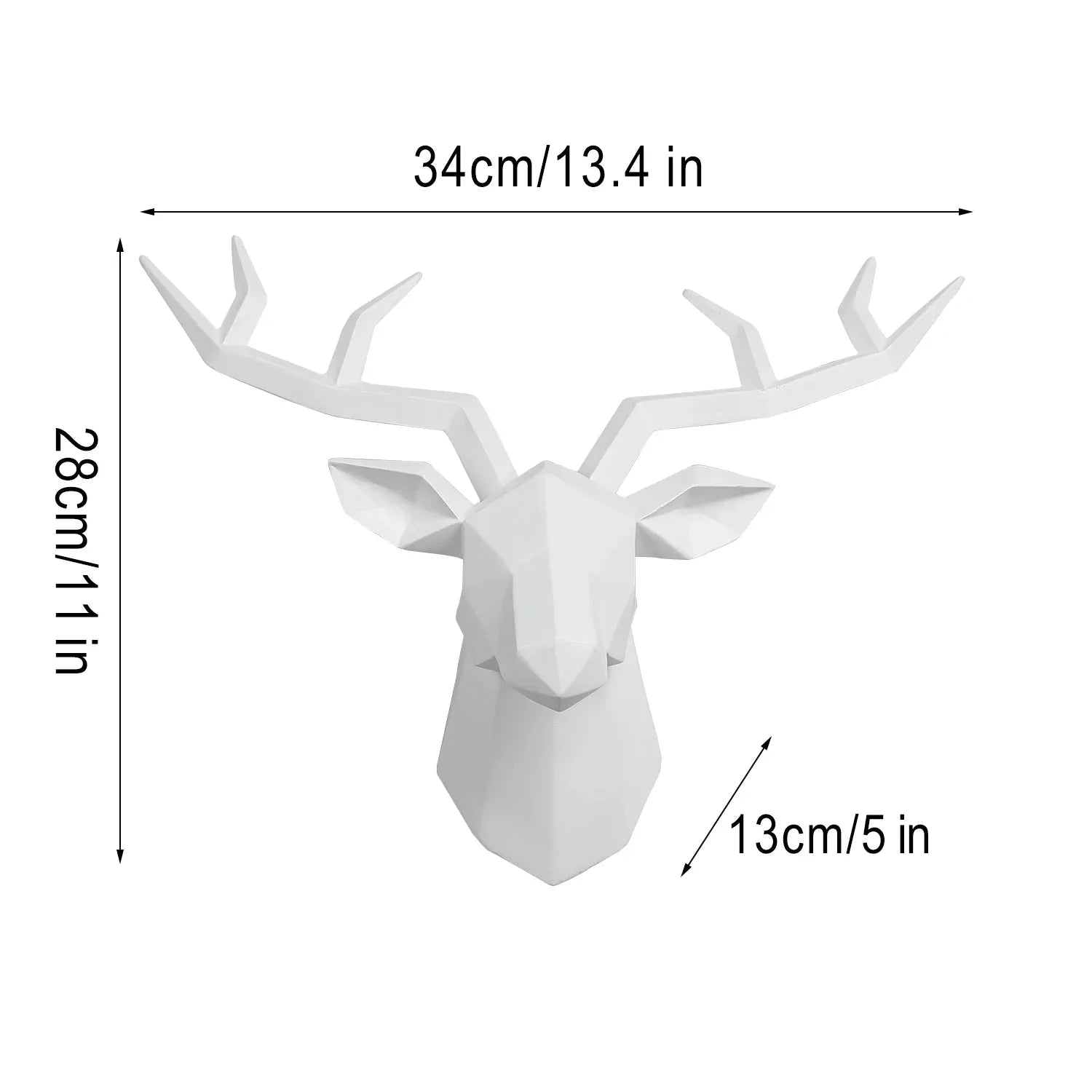 BowLift | Deer Head Sculpture Animal Statue Figures Wall Hanging Creative Moose Art Antlers Statuette for Office Decor Wall Mounting