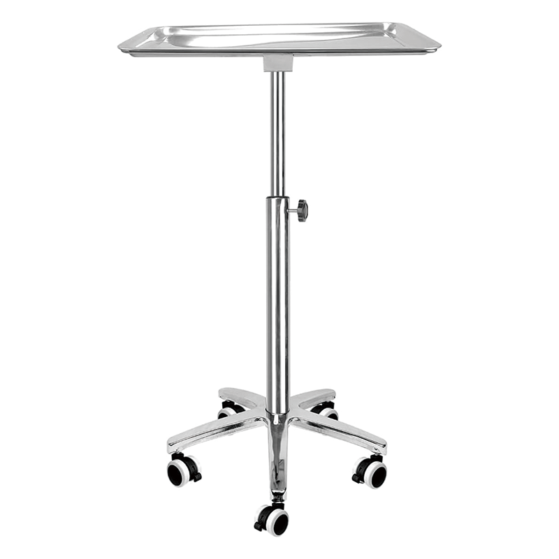 BowLift | Mayo Stand with Brake Wheels, Extra Large Salon Tray Medical Tray Mayo Stand, for Spa, Salon, Clinic, Personal Care