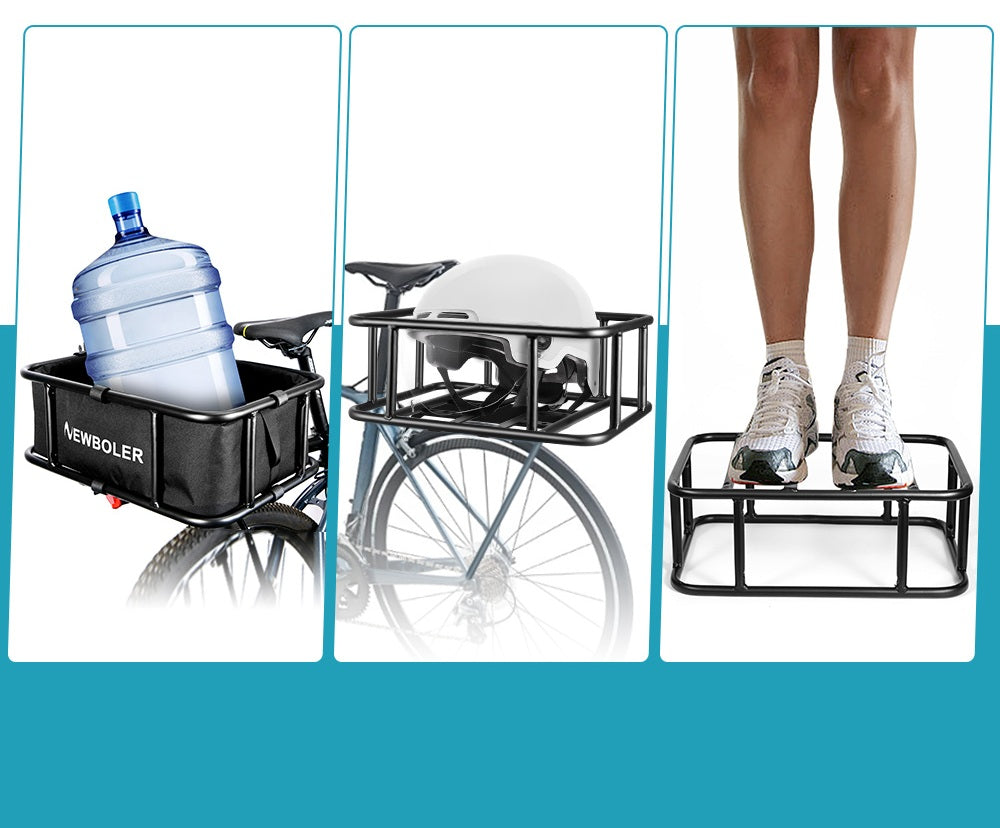 BowLift | Heavy-Duty Rear Bike Basket with Rack – Large Metal Bicycle Carrier for Groceries, Commutes & E-Bikes