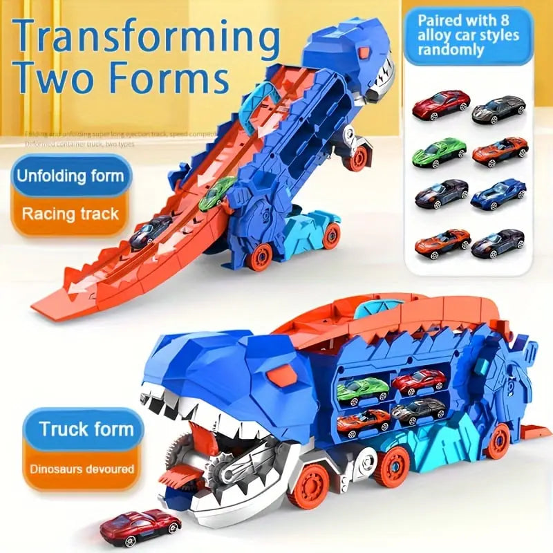 BowLift | Dinosaur Transporter – Foldable racetrack with metal cars