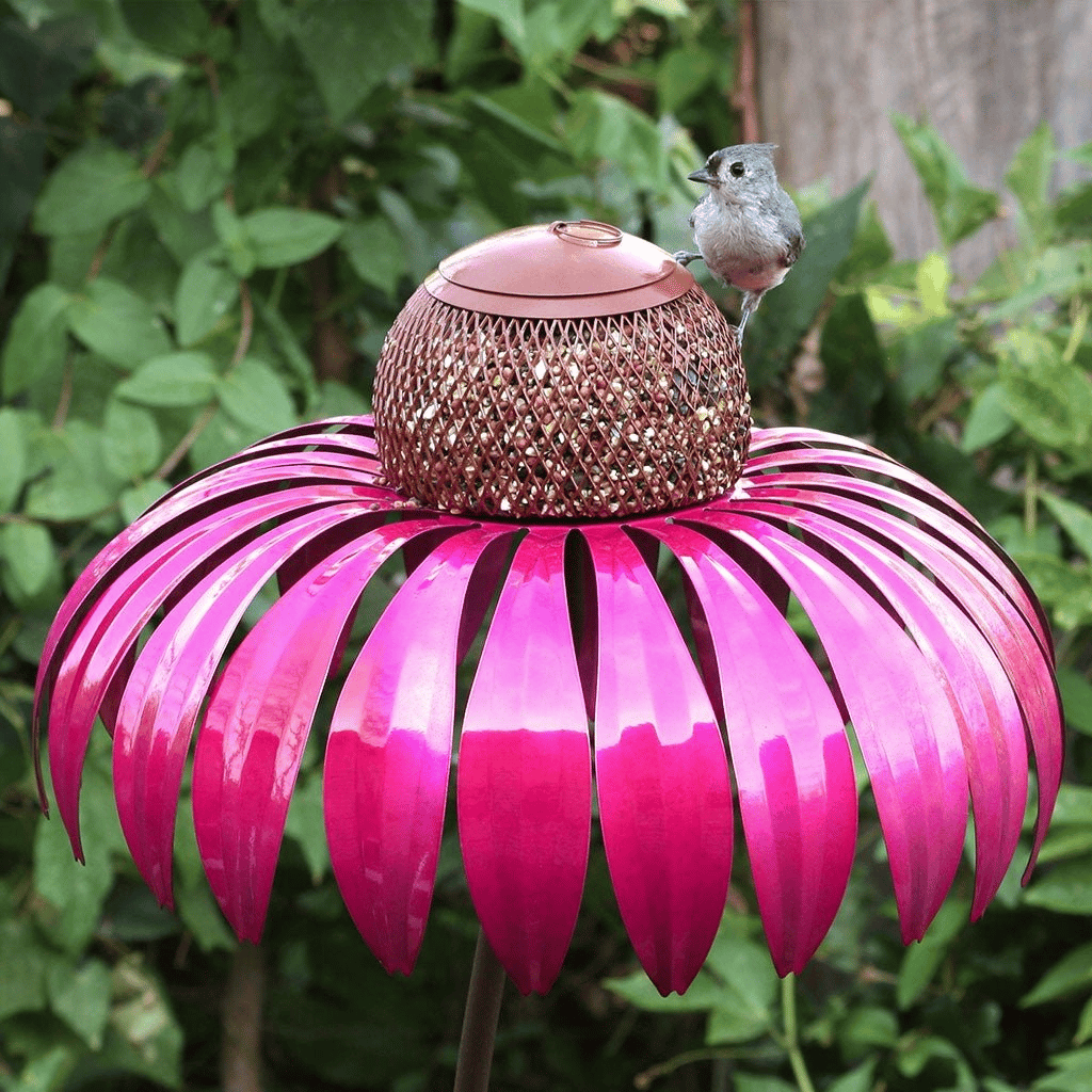 BowLift | Durable Metal Bird Feeder House with Elegant Sunflower Design – Weather Resistant Garden Decor