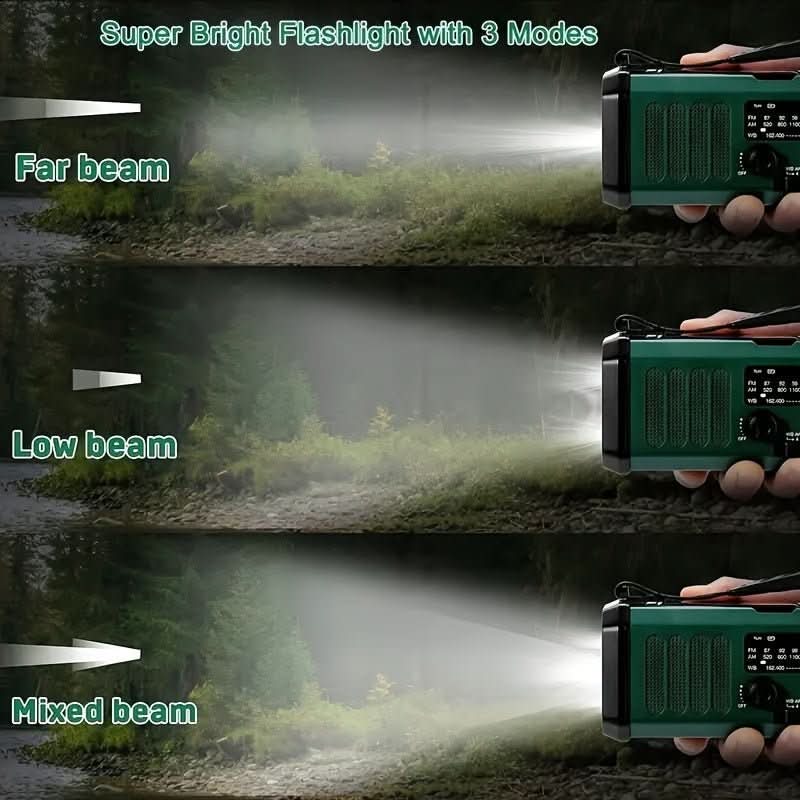 BowLift | Emergency radio with solar, flashlight & USB charging function