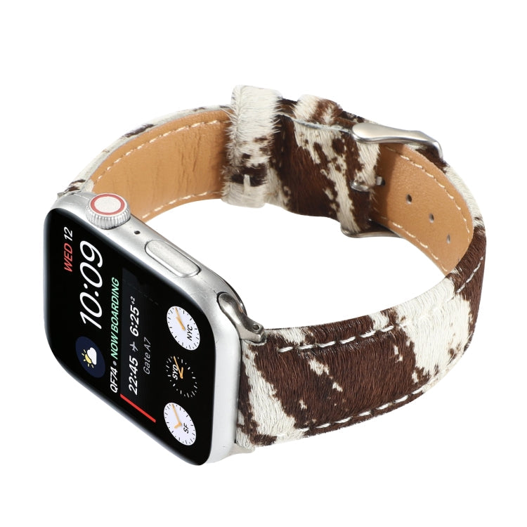 BowLift | Frerndorf | Horsehair Fluffy Leopard Pattern Leather Watch Band for Apple Watch Series 9&8&7 41mm / SE 3&SE 2&6&SE&5&4 40mm / 3&2&1 38mm(1)