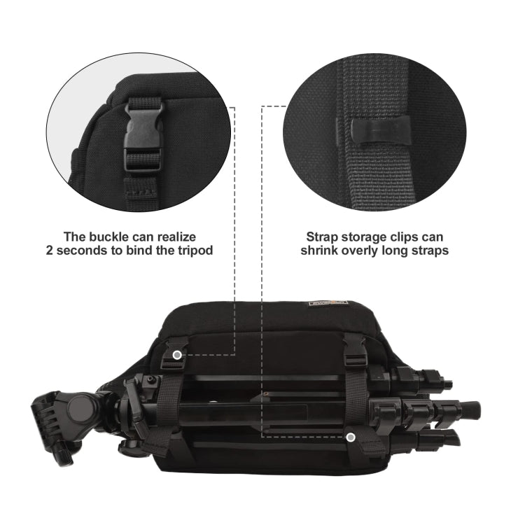 BowLift | Cwatcun D67 Crossbody Camera Bag Photography Lens Shoulder Bag, Size: 22 x 15 x 15cm S(Black)