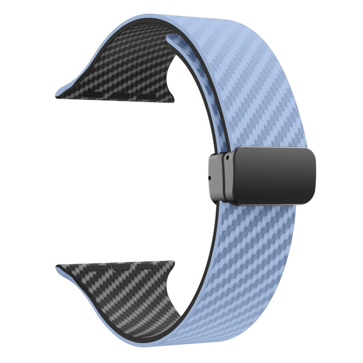 BowLift | For Apple Watch Ultra 2 49mm Carbon Fiber Magnetic Black Buckle Bracelet (Light Blue Black)