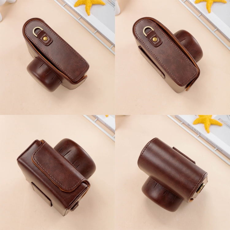 BowLift | For FUJIFILM X100VI Full Body Leather Camera Case Bag with Strap (Coffee)