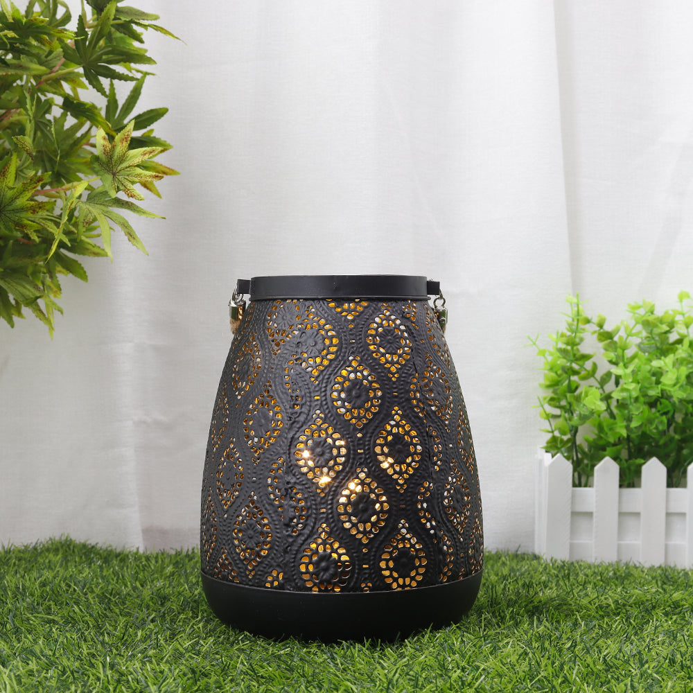 BowLift | Moroccan Style Black Metal Battery Operated Table Lamp - Cordless Lamp