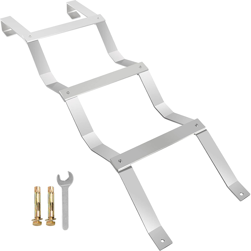 BowLift | Egress Ladder 3 Step Basement Exit Ladder, 400 lbs Weight Capacity Aluminum Basement Ladder, 49.7" x 14.8" (L x W) Exit Window Ladder, Silver Polished Finish, for Egress Window Wells