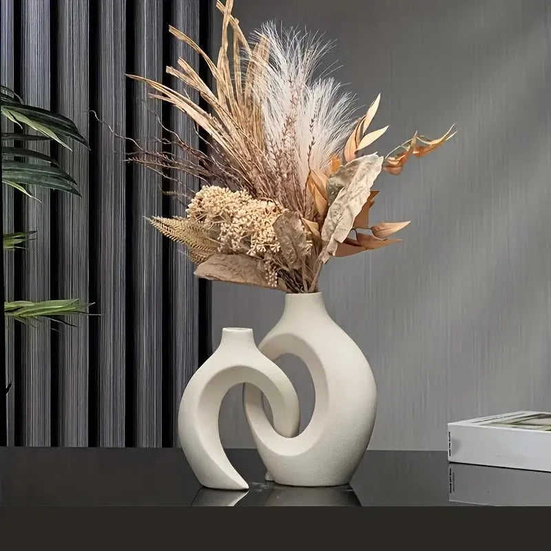 BowLift | Unique Round Hollow 2-in-1 Nordic Ceramic Vase