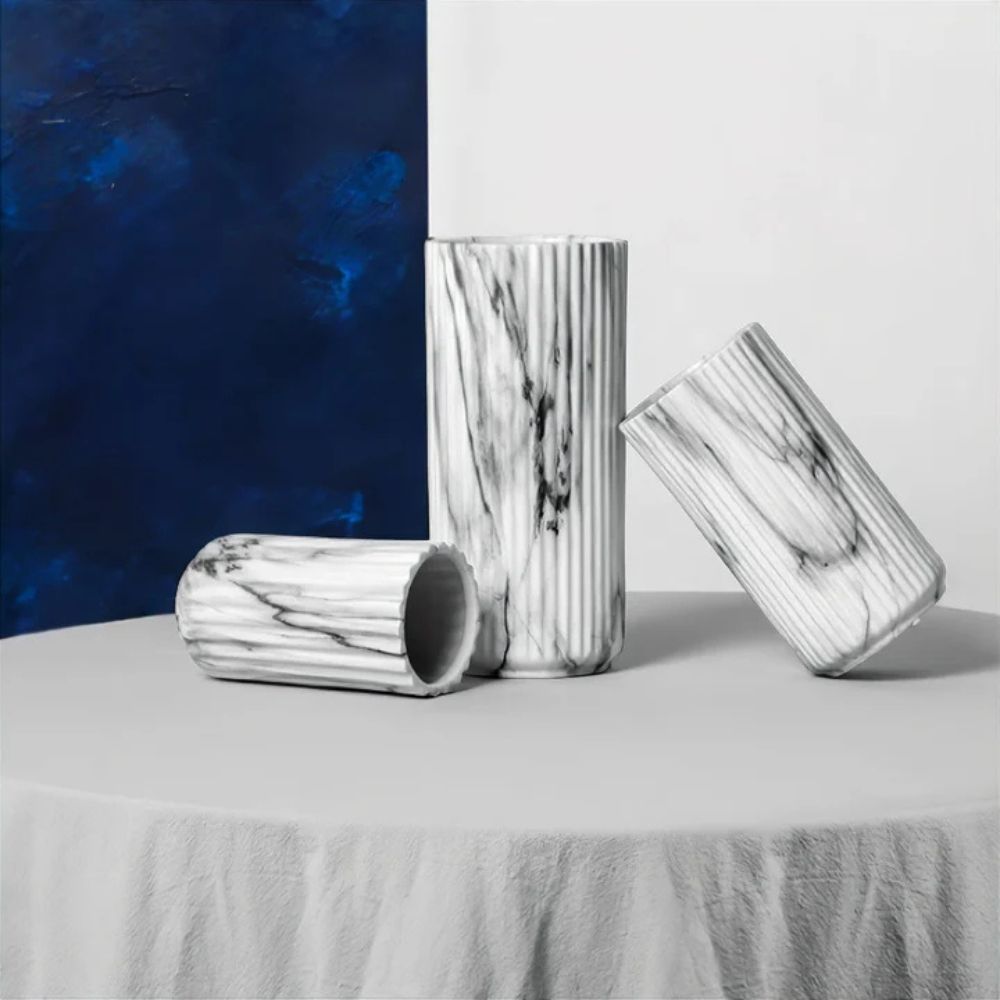 BowLift | Elegant Vertical Marble Ceramic Vase