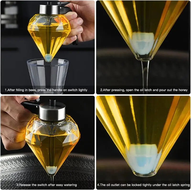 BowLift | Elegant OIL & syrup dispenser made of glass – For clean pouring with style