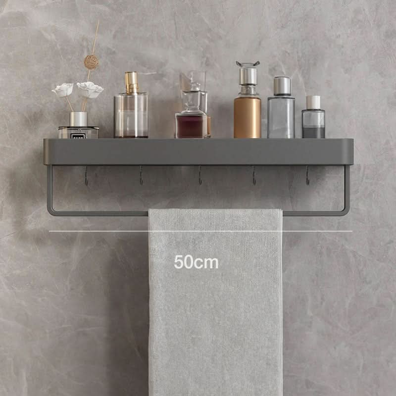 BowLift | Elegant wall shelf for the bathroom with towel rail & drill-free installation