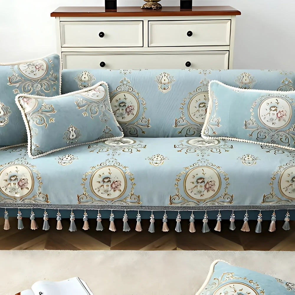 BowLift | Elise Chenille Beaded Edge Cushion Cover