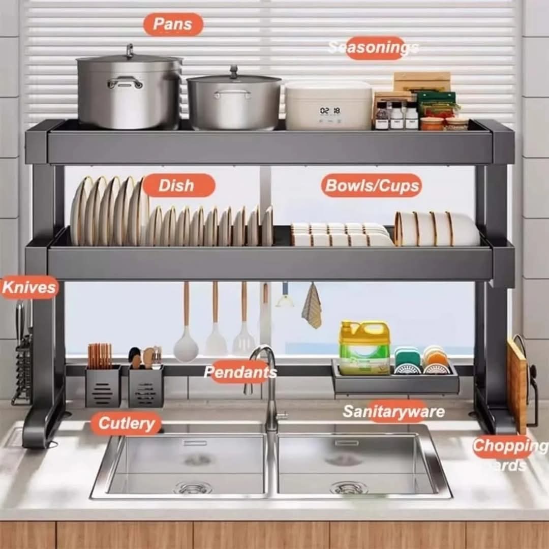 BowLift | 2-tier dish rack over the sink