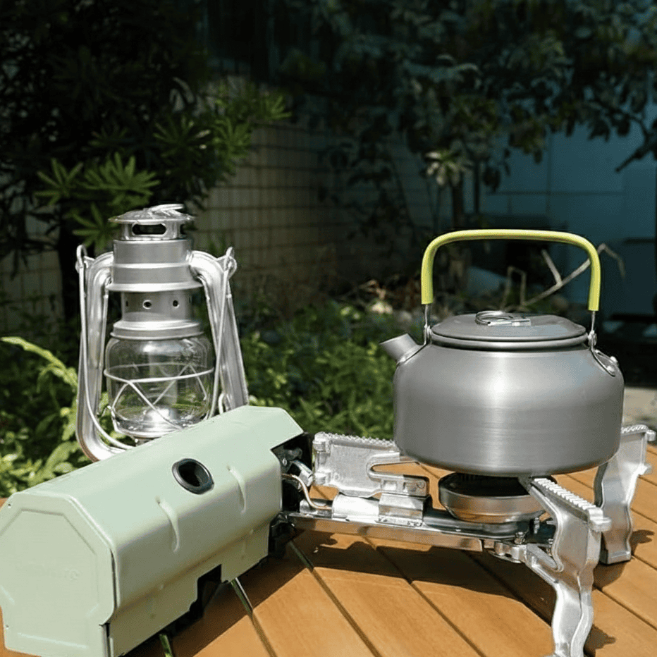 BowLift | Compact camping stove set with butane gas bottle & carrying bag