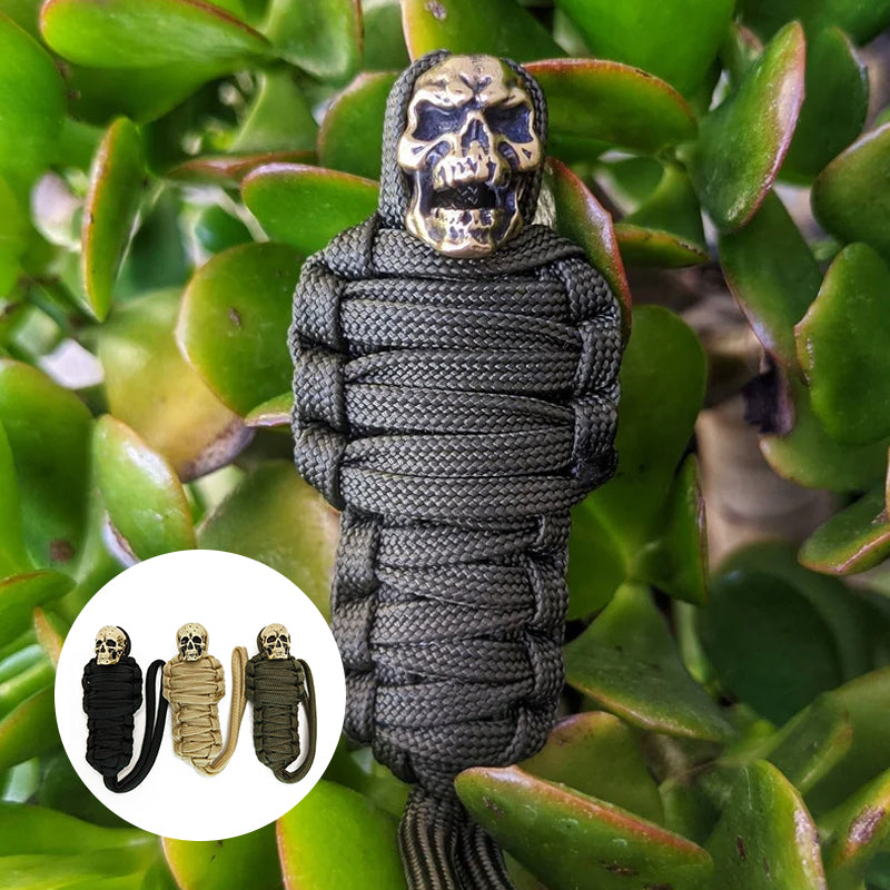 BowLift | Paracord Keychain Mummy Brass Skull