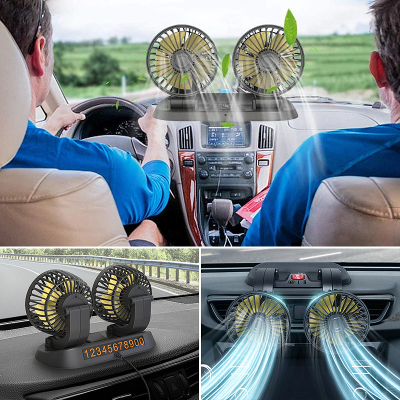 BowLift | Dual Head Car Auto Circulator Fan