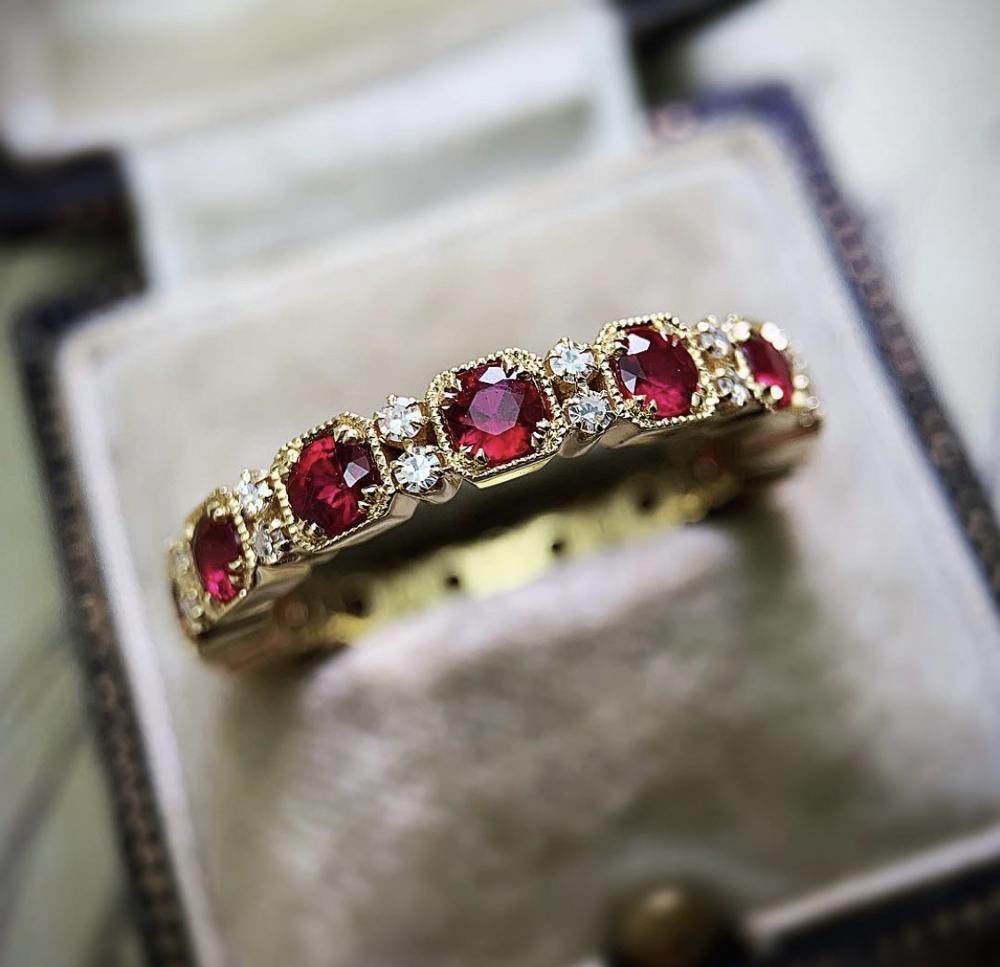 BowLift | Fashion New Ring With Red Stones For Women Vintage Crystal Zircon Rings