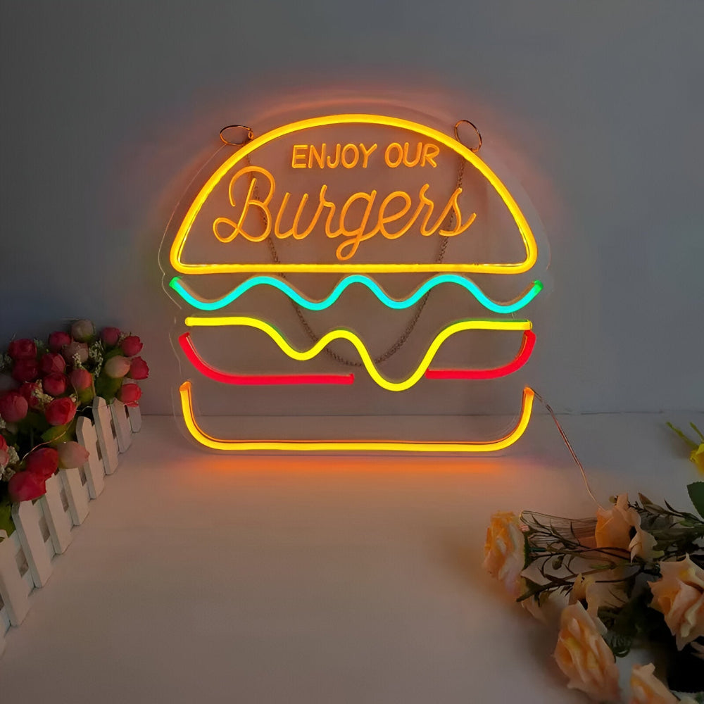 BowLift | Fast Food LED Neon Light – Colorful Wall Decoration with USB Connection