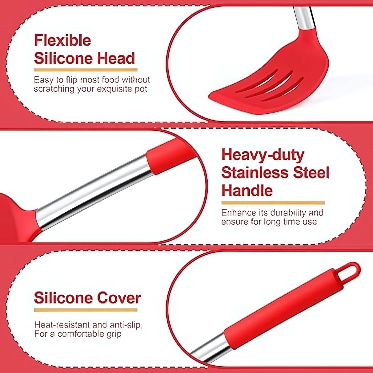 BowLift | FlexiChef Silicone Kitchen Utensil Set | 3pcs