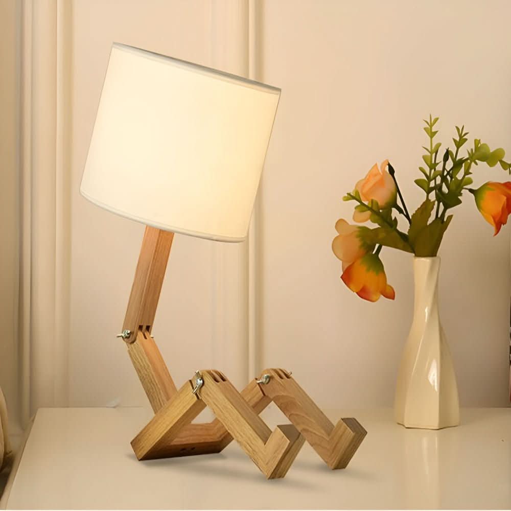 BowLift | Adjustable wooden robot lamp for reading & working light