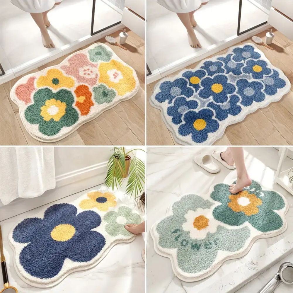 BowLift | Floral Tufted Absorbent Bath Mat