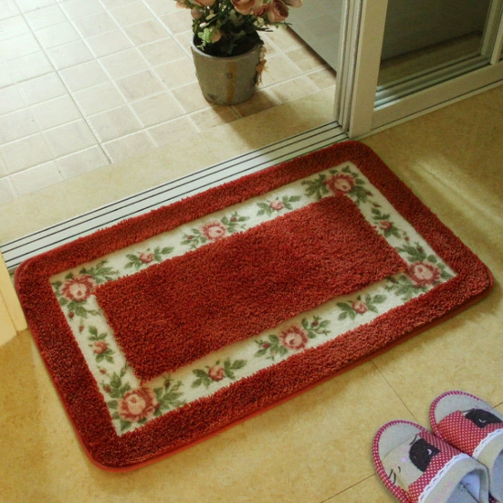 BowLift | Floral Border Absorbent Bath Mat