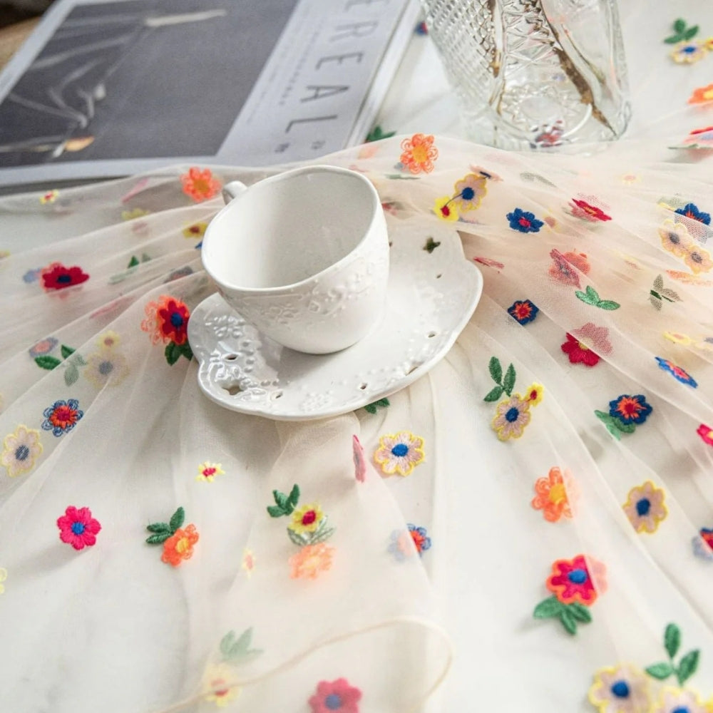 BowLift | Floral Embroidered Lace Tablecloth Cover