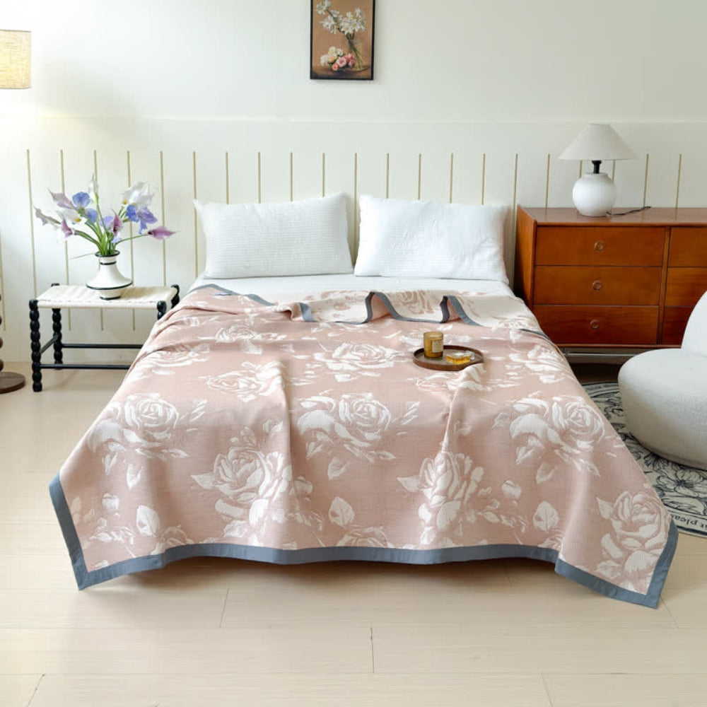 BowLift | Flouriva Pink Rose Cotton Blanket