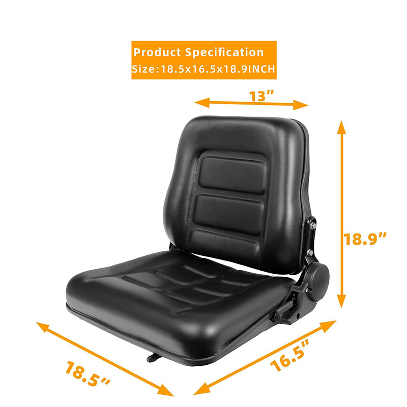 BowLift | Universal Forklift Seat with Adjustable Backrest Durable Leather Comfortable Forklift Seat Fits Forklift, Dozers, Excavators, Tractors